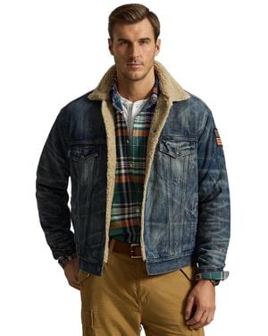 Polo Ralph Lauren Big & Tall Sherpa-lined Long-sleeve Denim Jacket - Gray