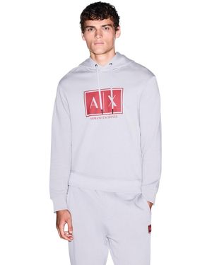 ARMANI EXCHANGE | Grphic Pullover Box Hoodie - White