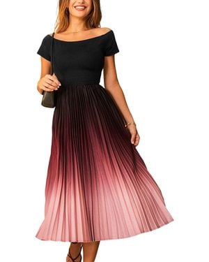 CUPSHE Rosy Fade Ombre Midi Beach Dress - Red