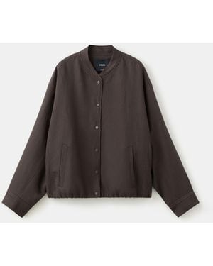 Mango Lyocell Bomber Jacket - Brown