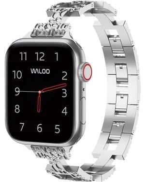 Waloo Pebble Styled Metal Replacement Band For Apple Watch - Black