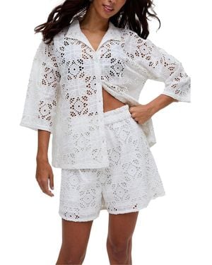Raffya Shelli All Over Broderie Anglaise Shirt - White