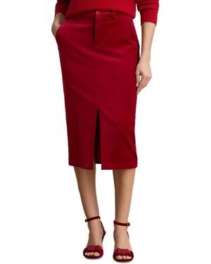 Ralph Lauren Lakinya High-waisted Midi Velvet Skirt - Red