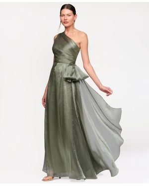 JS Collections Metallic One-shoulder Dress - Green