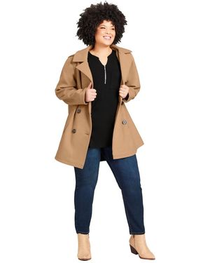 Avenue Faux Wool Peacoat - Natural