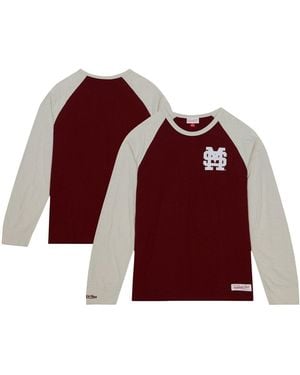 Mitchell & Ness Â Mississippi State Bulldogs Legendary Slub Raglan Long Sleeve T-shirt - Red