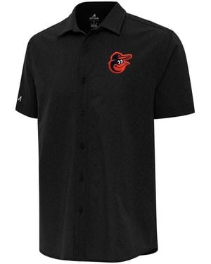 Antigua Baltimore Orioles Activate Button-up Shirt - Black