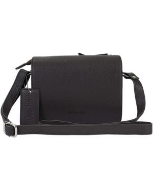 Mancini Pebble Leather Connie Crossbody Handbag - Black