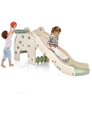 Skonyon 4-in-1 Toddler Slide Kids Play Slide - Metallic