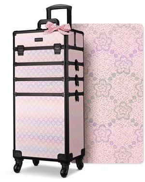 Byootique 4in1 Rolling Makeup Train Case Cosmetic Organizer Blush Forgetmenot - Black