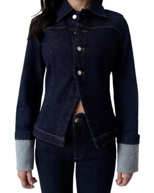 Guess Madeline Cropped Denim Jacket - Blue
