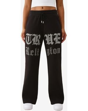 TRUE RELIGION Crystal Wide Leg Pants - Black