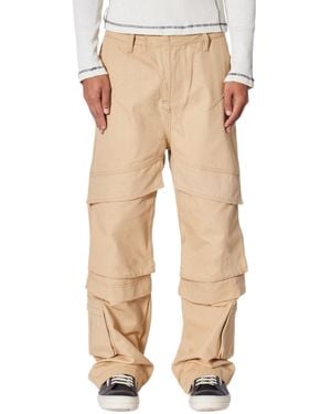 MNML Loiter Baggy Slanted Cargo Pants - Natural