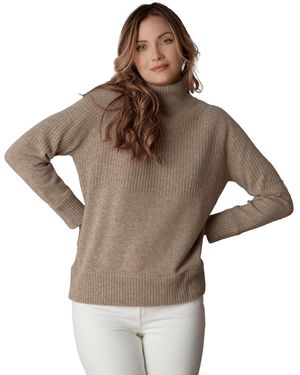 Macy's Mock Neck Merino Wool Pullover Sweater - Brown