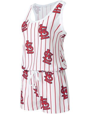 Concepts Sport St. Louis Cardinals Reel Pinstripe Knit Romper - White