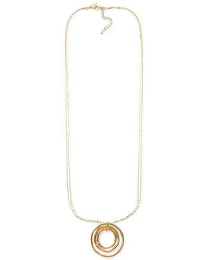 Style & Co. Tone Multi-chain Circle Pendant Necklace - White