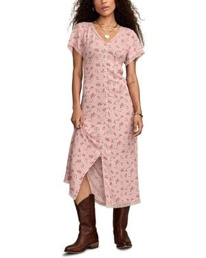 Lucky Brand Simone Floral-print Midi Dress - Pink