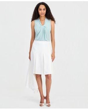 Kasper Pleated Flare Skirt - White