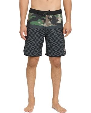 Quiksilver Floral Print Swim Shorts - Gray