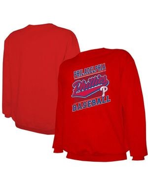 Stitches Philadelphia Phillies Lightweight Crew Sweatshirt - Red
