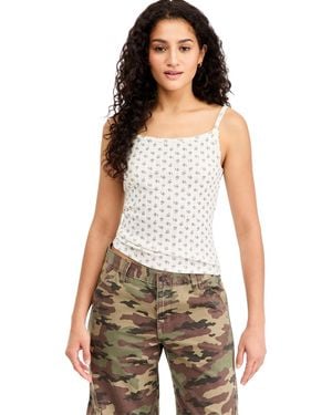 Levi's Sweetie Floral Pointelle Cotton Cami Top - Blue