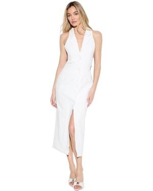 MissPap Premium Open Back Waistcoat Midi Dress - White