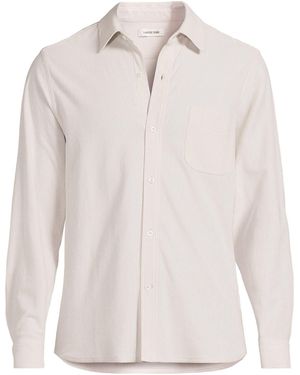 Lands' End Long Sleeve Knit Dress Shirt - White