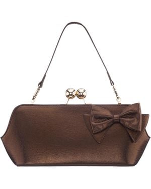 Nina Kenji Vintage Style Small Frame Handbag - Brown