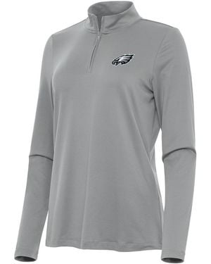 Antigua Philadelphia Eagles Reprocess Quarter-zip Top - Gray