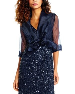 Adrianna Papell Organza Wrap Jacket - Blue