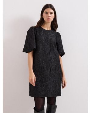 Phase Eight Jacquard Round Neck Mini Dress - Black