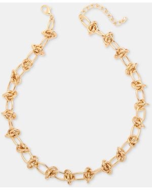 On 34th Knotted Link Collar Necklace - Metallic