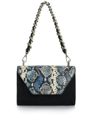Velez Lili Two Foil Leather Crossbody Bag - Black