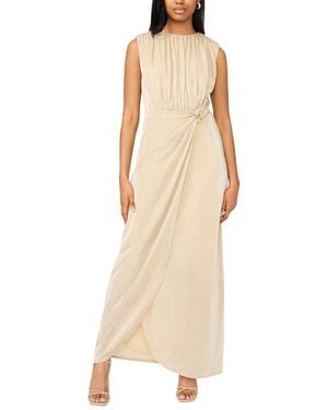 Msk Asymmetric Sleeveless Gown - Natural