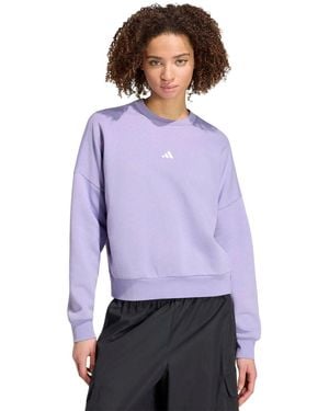 adidas Essentials Crewneck Small-logo Sweatshirt - Purple