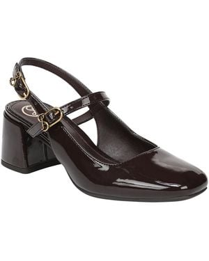 Sam & Libby Grace Block Heel Slingback Mary Jane Pumps - Brown