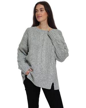 Belle & Bloom Perfect Me Oversized Crew Sweater - Gray
