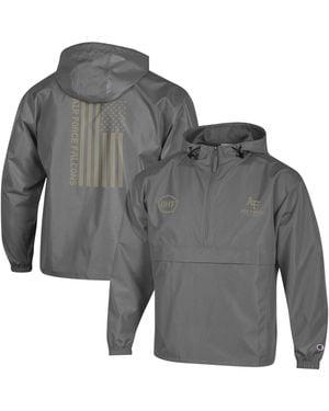 Champion Hooded 1/2-zip Lightweight Windbreaker - Gray