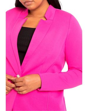 Eloquii Plus Size The Ultimate Stretch One Button Blazer - Pink