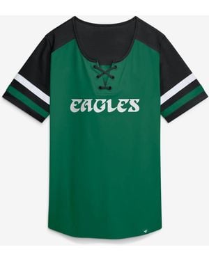 Fanatics Philadelphia Eagles Curl Route Athena Lace-up Mesh T-shirt - Green