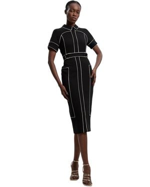 Karen Millen Compact Stretch Pencil Midi Dress - White