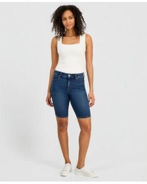 Style & Co. Style Co Mid Rise Denim Bermuda Shorts Macys Exclusive - Blue
