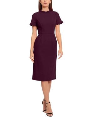 Maggy London Ruffled-trim Sheath Dress - Purple