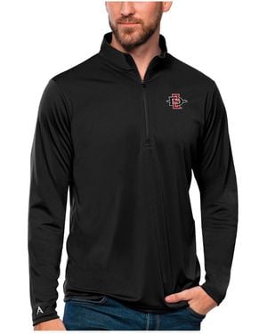 Antigua San Diego State Aztecs Tribute Quarter-zip Top - Black