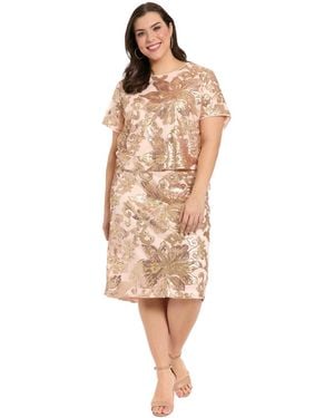 Muse Plus Size Jewel Neck Cropped T-shirt - Natural