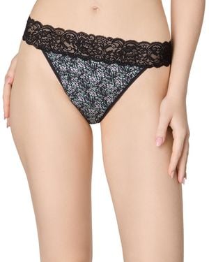 Maidenform Everyday Pretty Lace Thong Panty - Gray