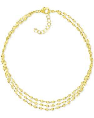 And Now This Three-row Mirror Chain Anklet - Metallic