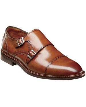 Stacy Adams Boswell Cap Toe Double Monk Strap Shoe - Brown