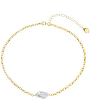 Steve Madden Boho Imitation Pearl Necklace - Metallic