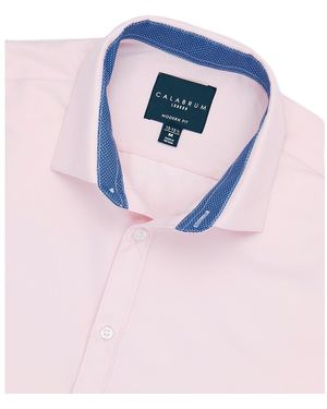 Calabrum Regular Fit Solid Wrinkle Free Performance Dress Shirt - Blue